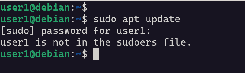 user is not in the sudoers file