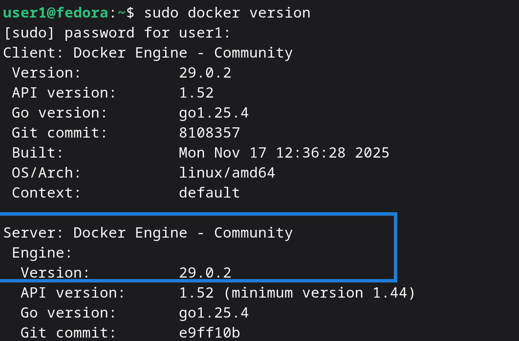 docker version
