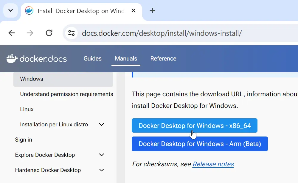 Download Docker Desktop for Windows