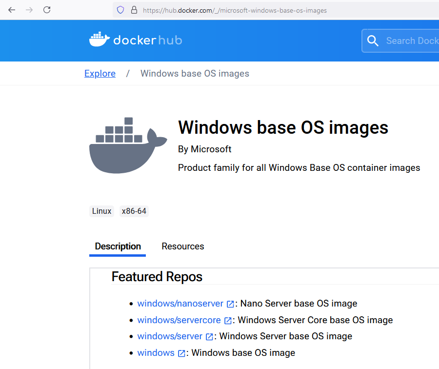 docker container windows server