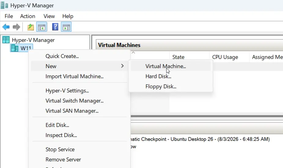 Create a Windows 11 Virtual Machine in Hyper-V