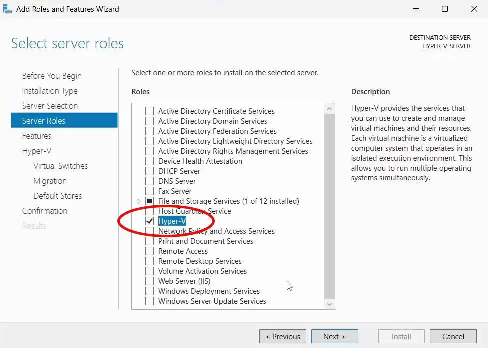 Enable Hyper-V on Windows Server 2025