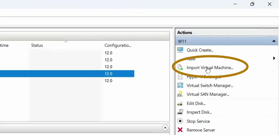 Import the Exported VM as a Copy