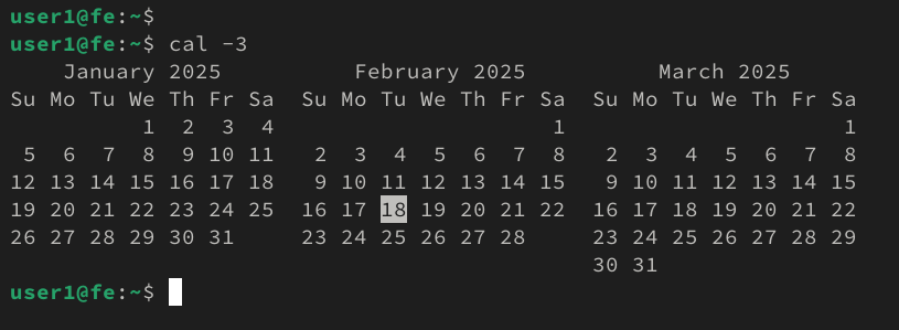 Display Calendar in Linux