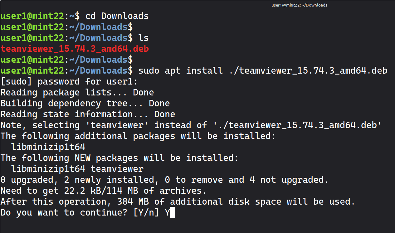 Install TeamViewer via Terminal