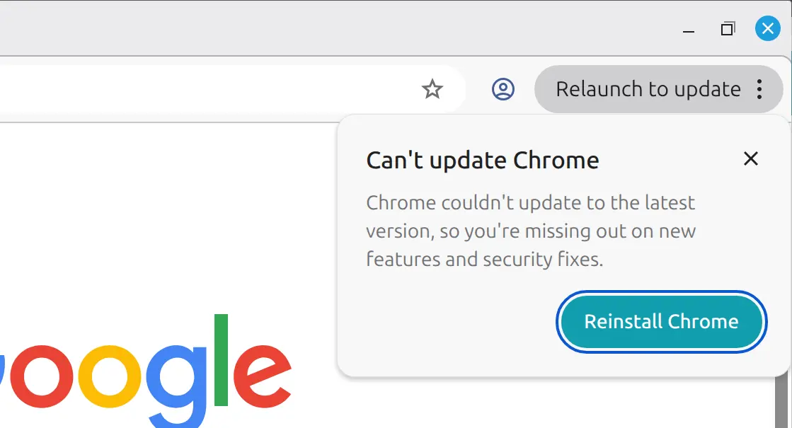 Can't update chrome linux mint 22