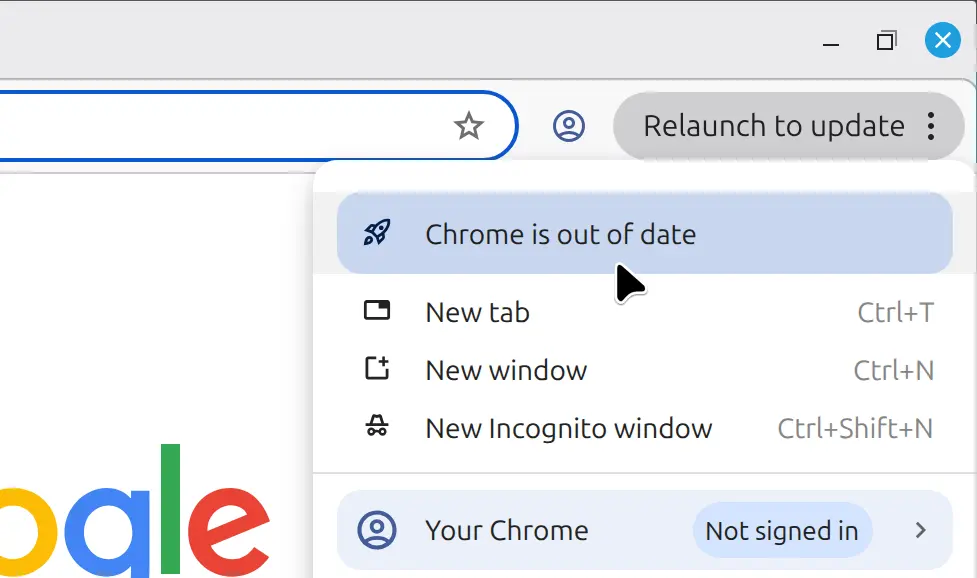 Google Chrome is out of date on linux mint 22