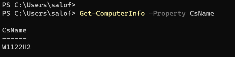 powershell get computer name