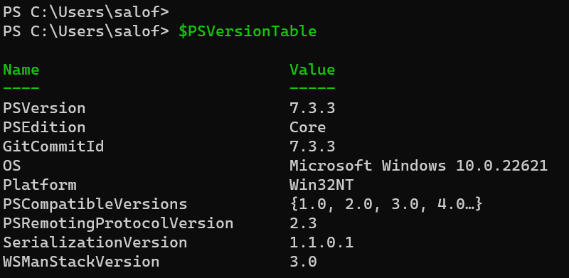 check powershell version