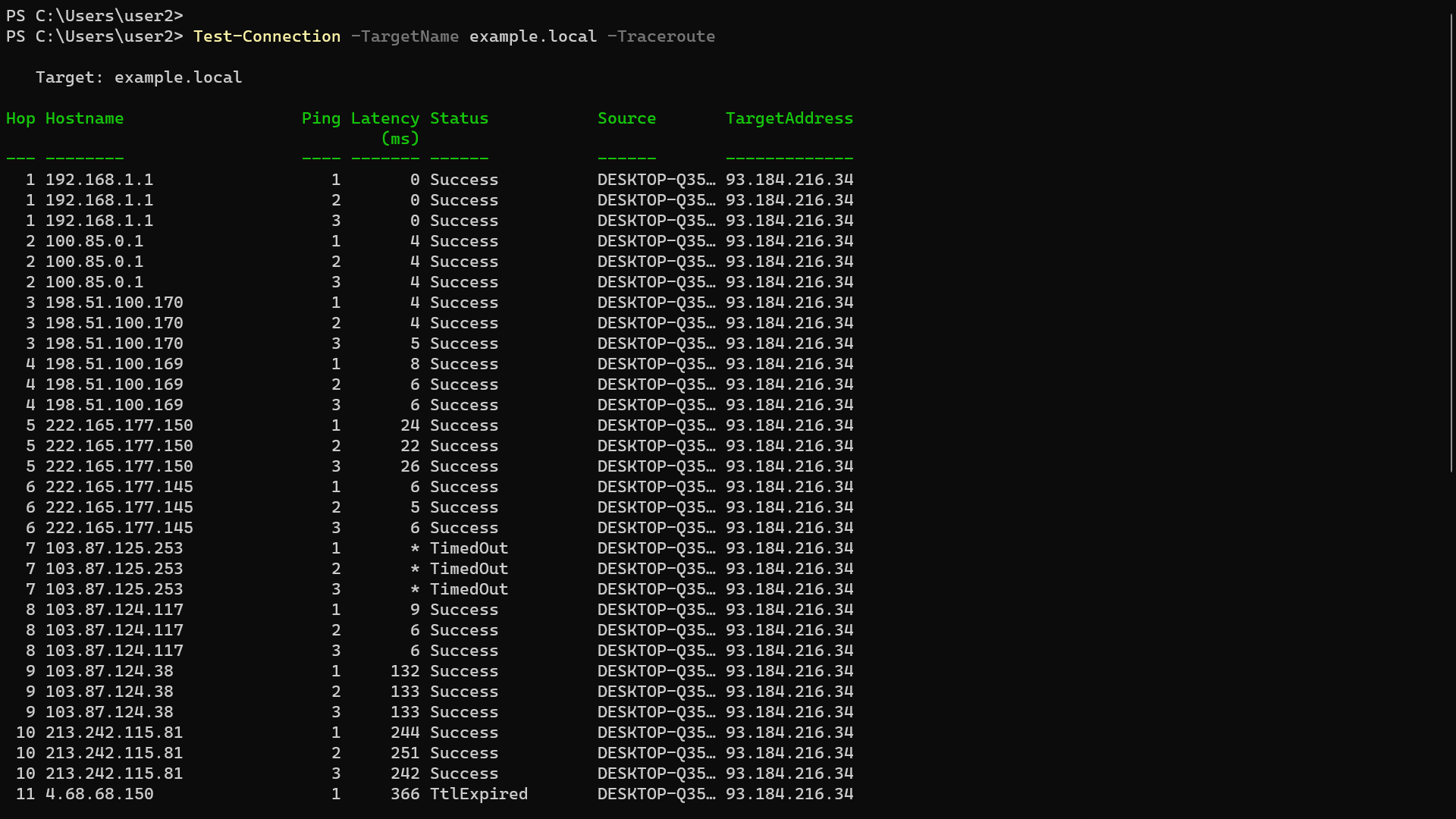 How to Traceroute in PowerShell