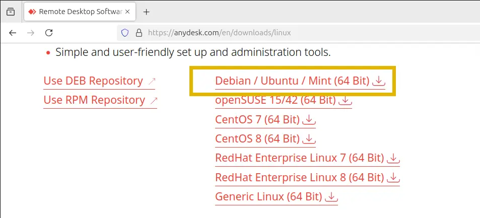 anydesk download for ubuntu