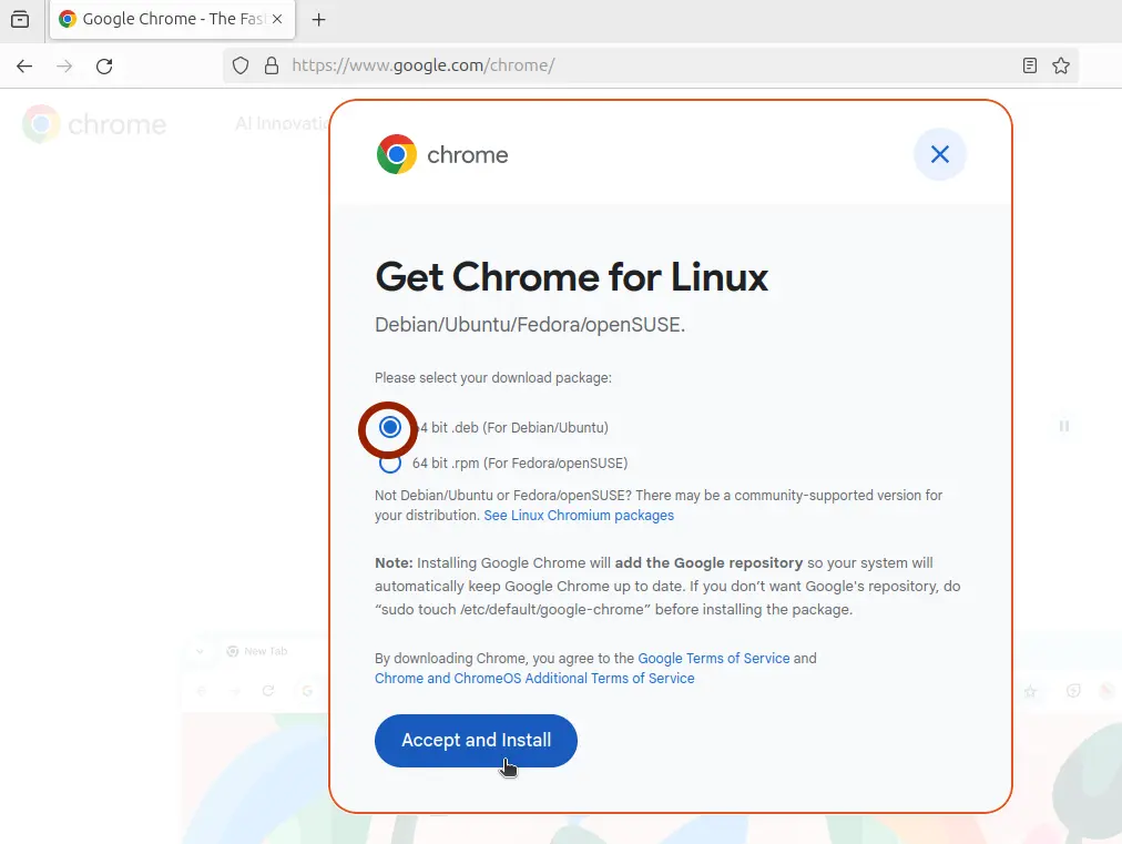 Download Google Chrome for Ubuntu