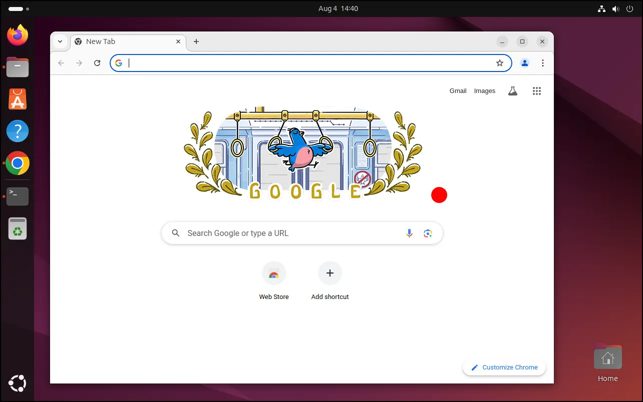 Google Chrome on Ubuntu Desktop 24