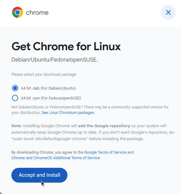 Download Google Chrome for Ubuntu