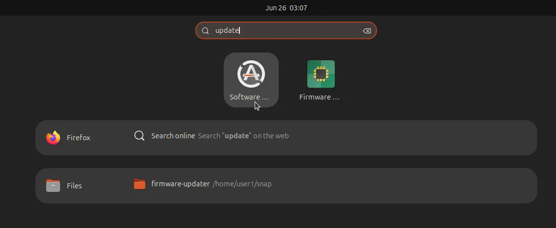 Go to Software Updater
