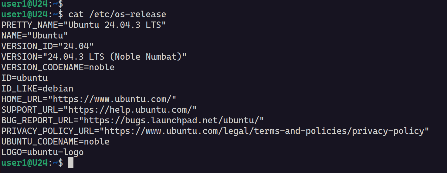 Find ubuntu version with os-release command