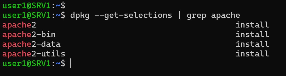 dpkg list installed packages