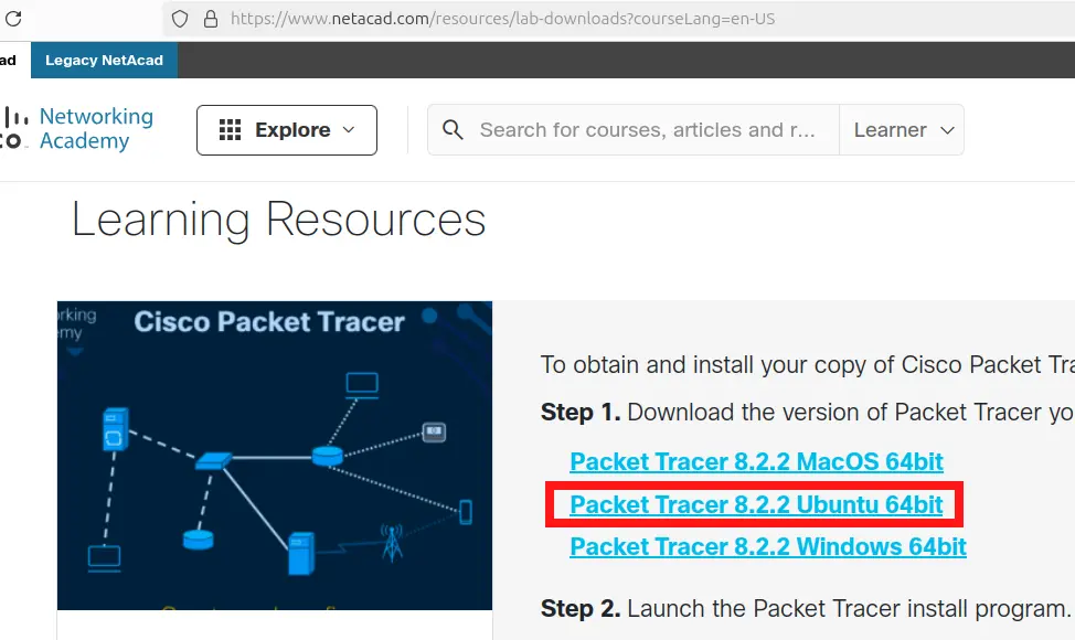 download packet tracer for ubuntu