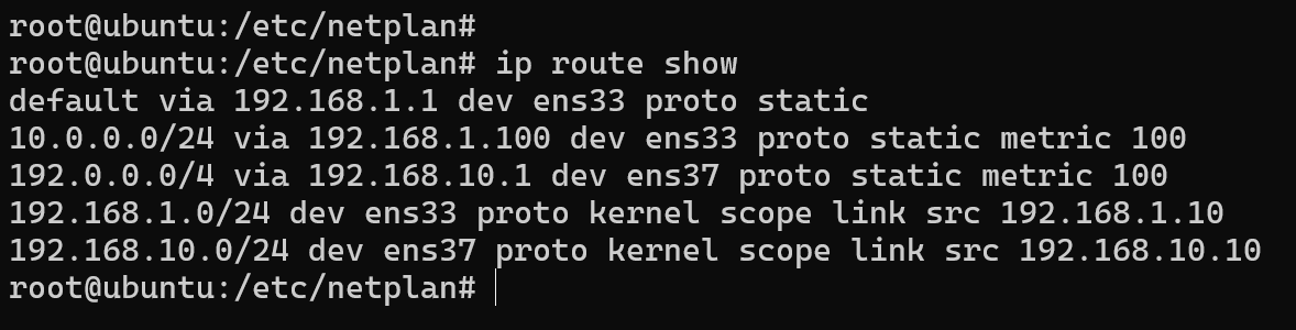 Show routing table on Ubuntu