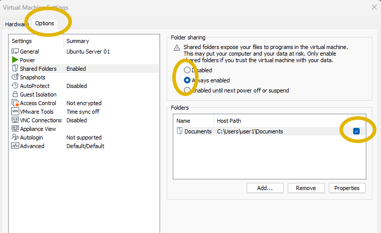 vmware workstation shared folder on Ubuntu vm