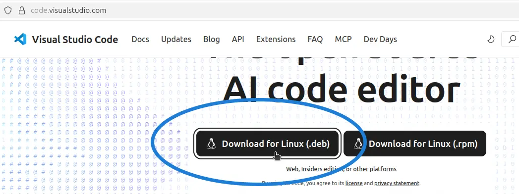 Download Visual Studio Code for Ubuntu