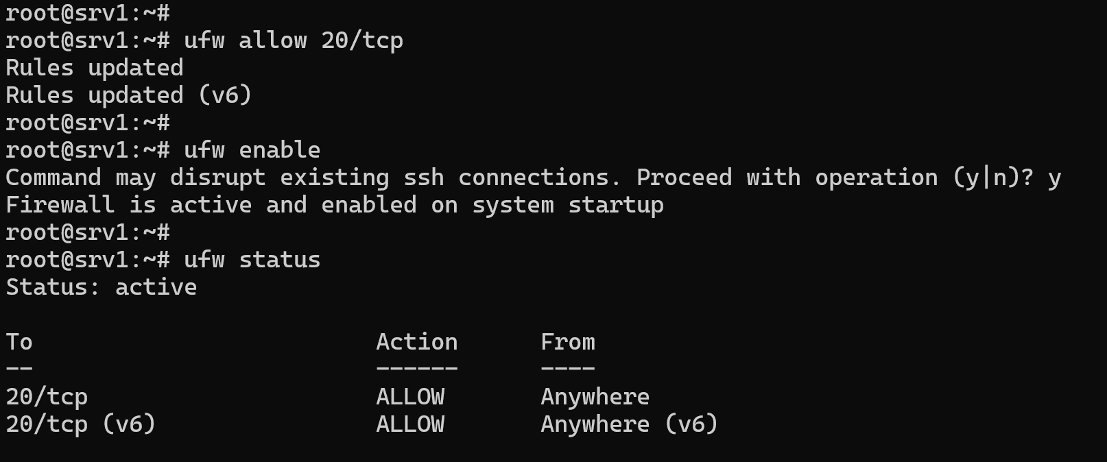 Enable UFW on Ubuntu