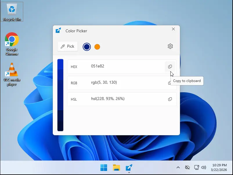 Get HEX code Windows