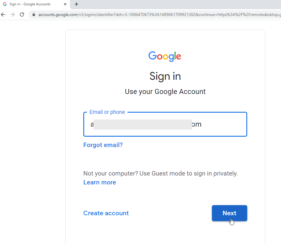 sign into your Google account