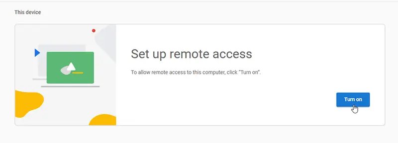 turn on remote access