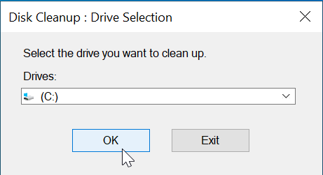 Select the C drive