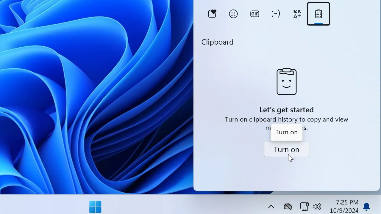 enable clipboard history