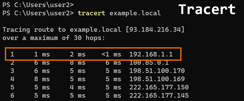 tracert command