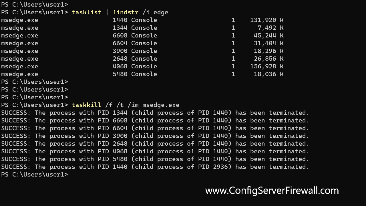 taskkill command