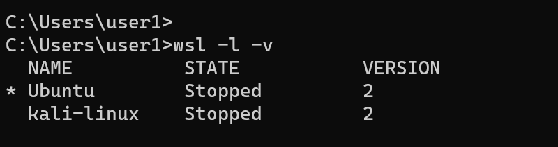 wsl command: list all Linux distributions