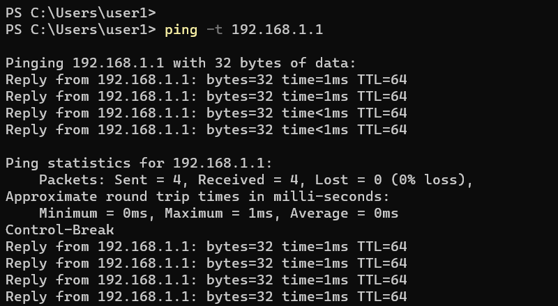 cmd ping statistics 