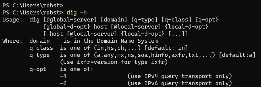 dig command help