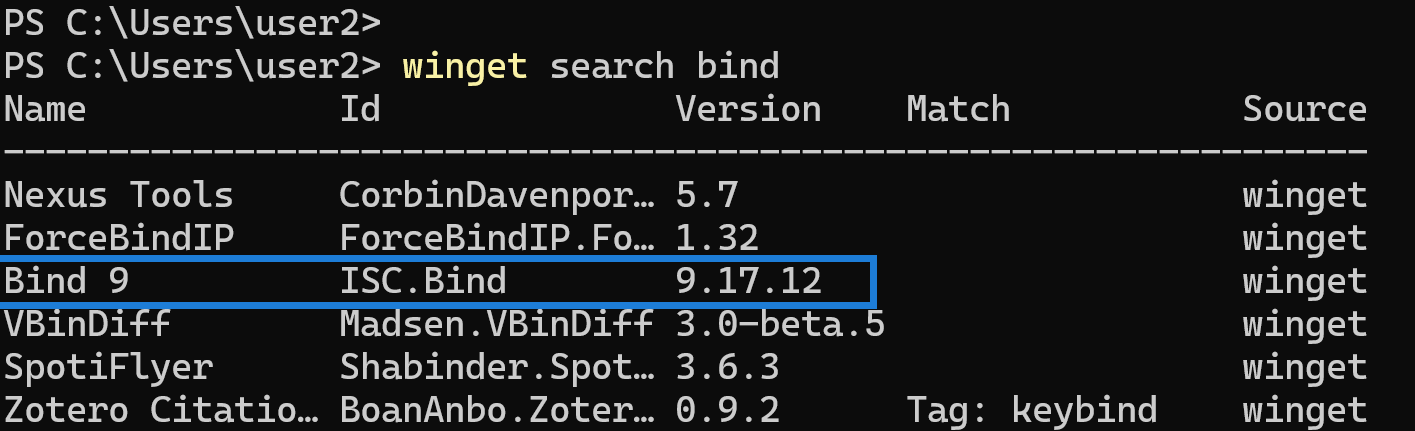 the BIND package