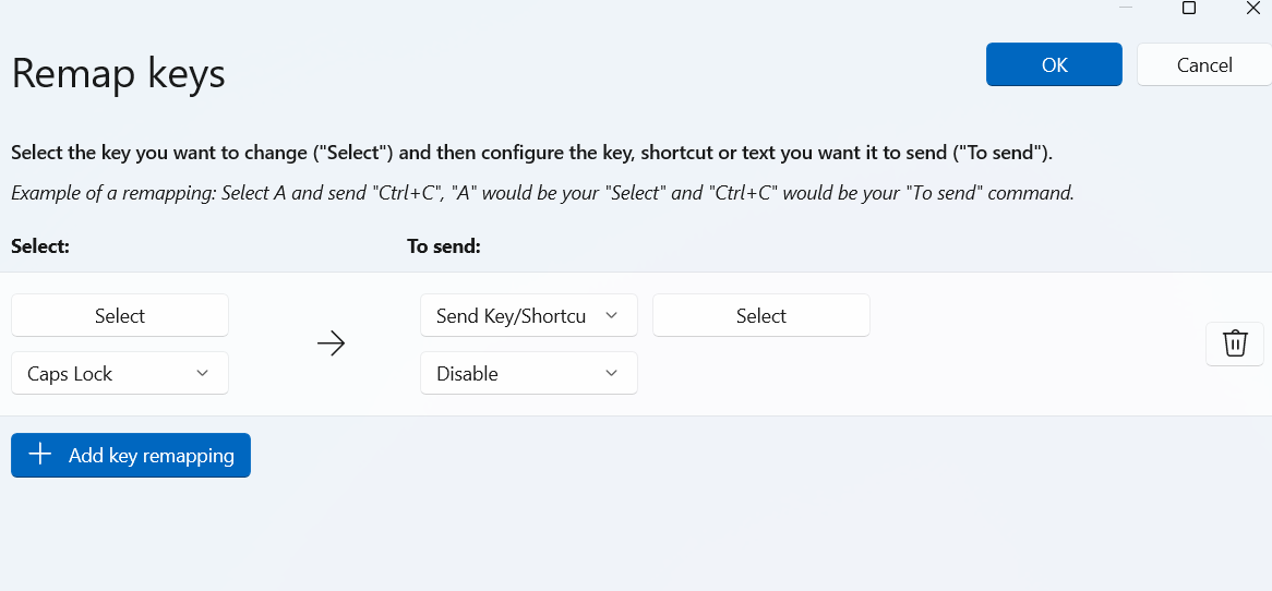Disable Caps Lock Key on Windows 11