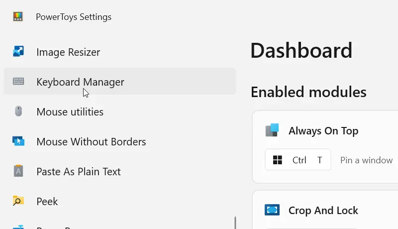 PowerToys Keyboard Manager