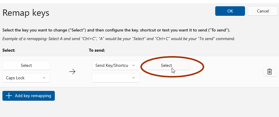 Remap keys using PowerToys