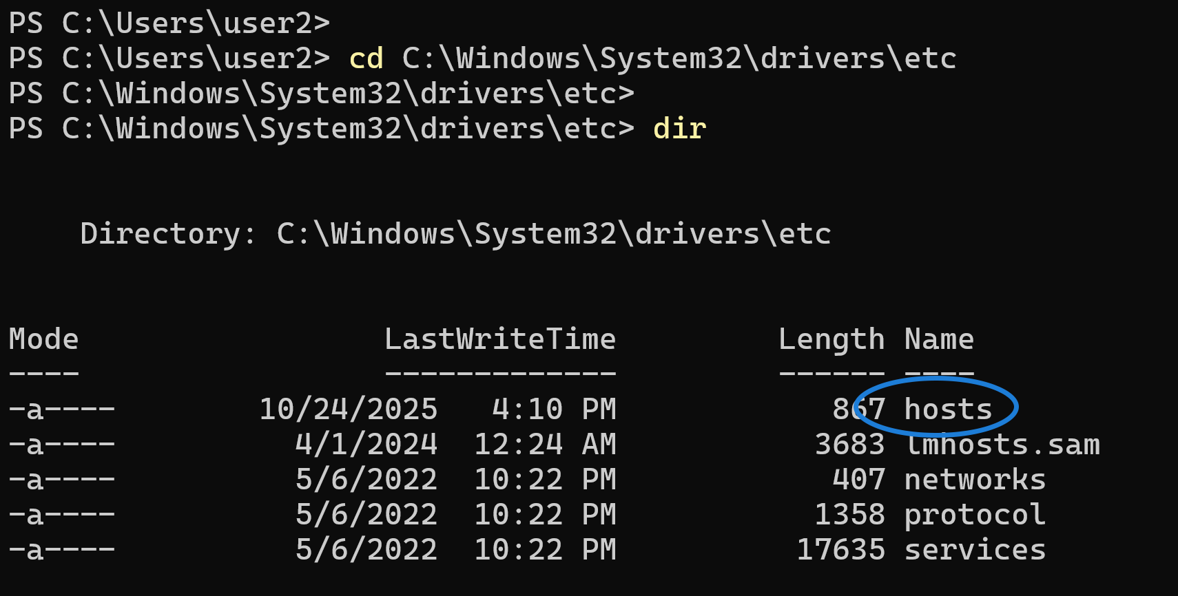 Windows hosts file location