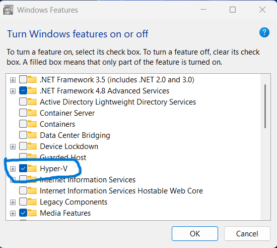 Enable Hyper-V on Windows 11