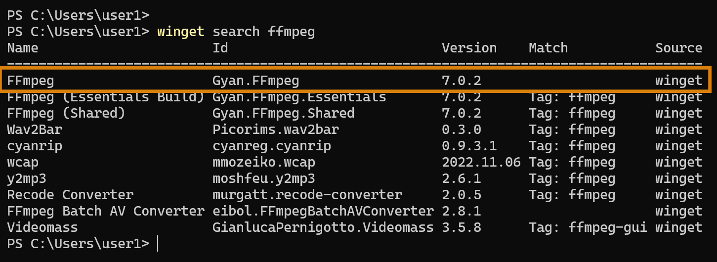 FFmpeg for Windows