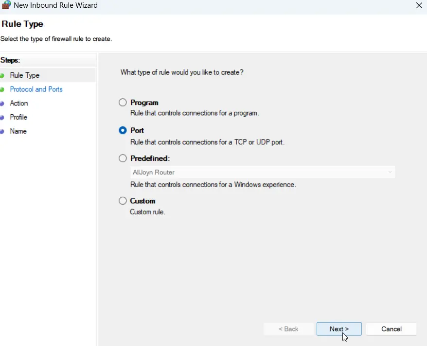 Configure the Windows Firewall