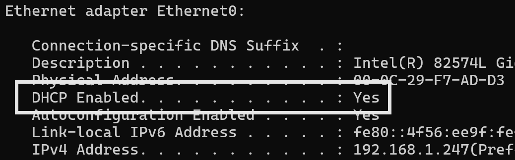 DHCP Enabled