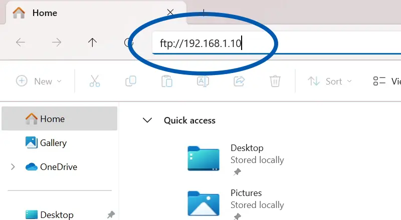 FTP Using Windows Explorer