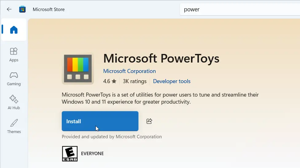 Install Microsoft PowerToys