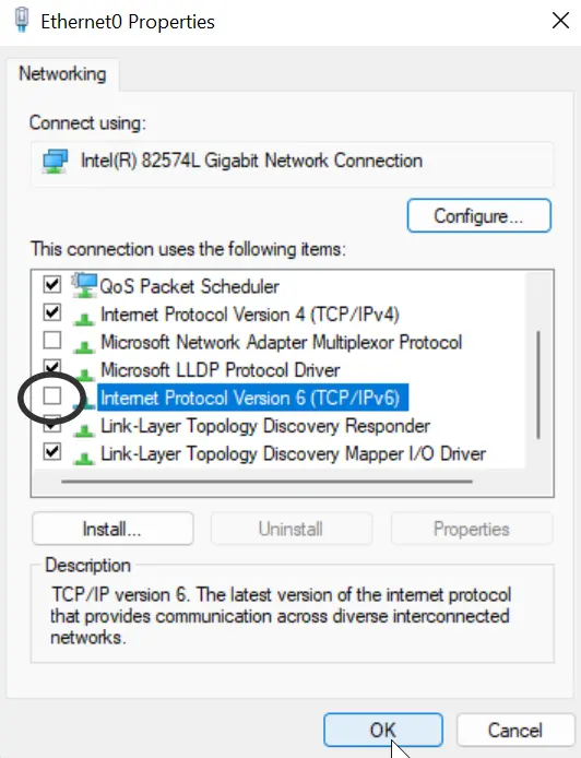 disable ipv6 windows 11