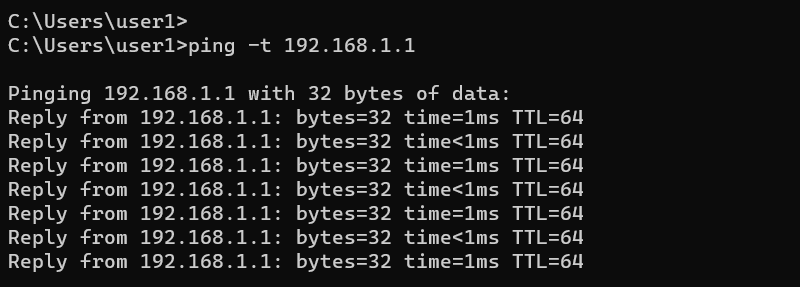 Continuous Ping Command