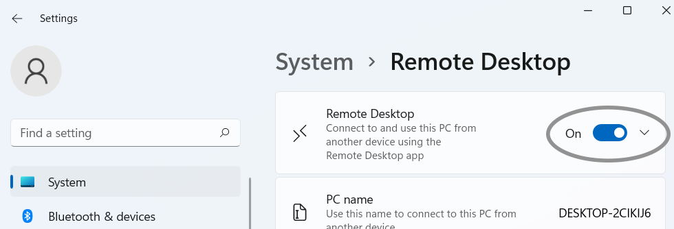 enable remote desktop on windows 11